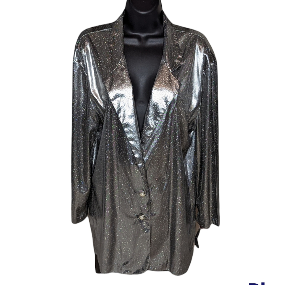 Vintage NWT Mainframe Brand Silver Blazer Size Large Juniors